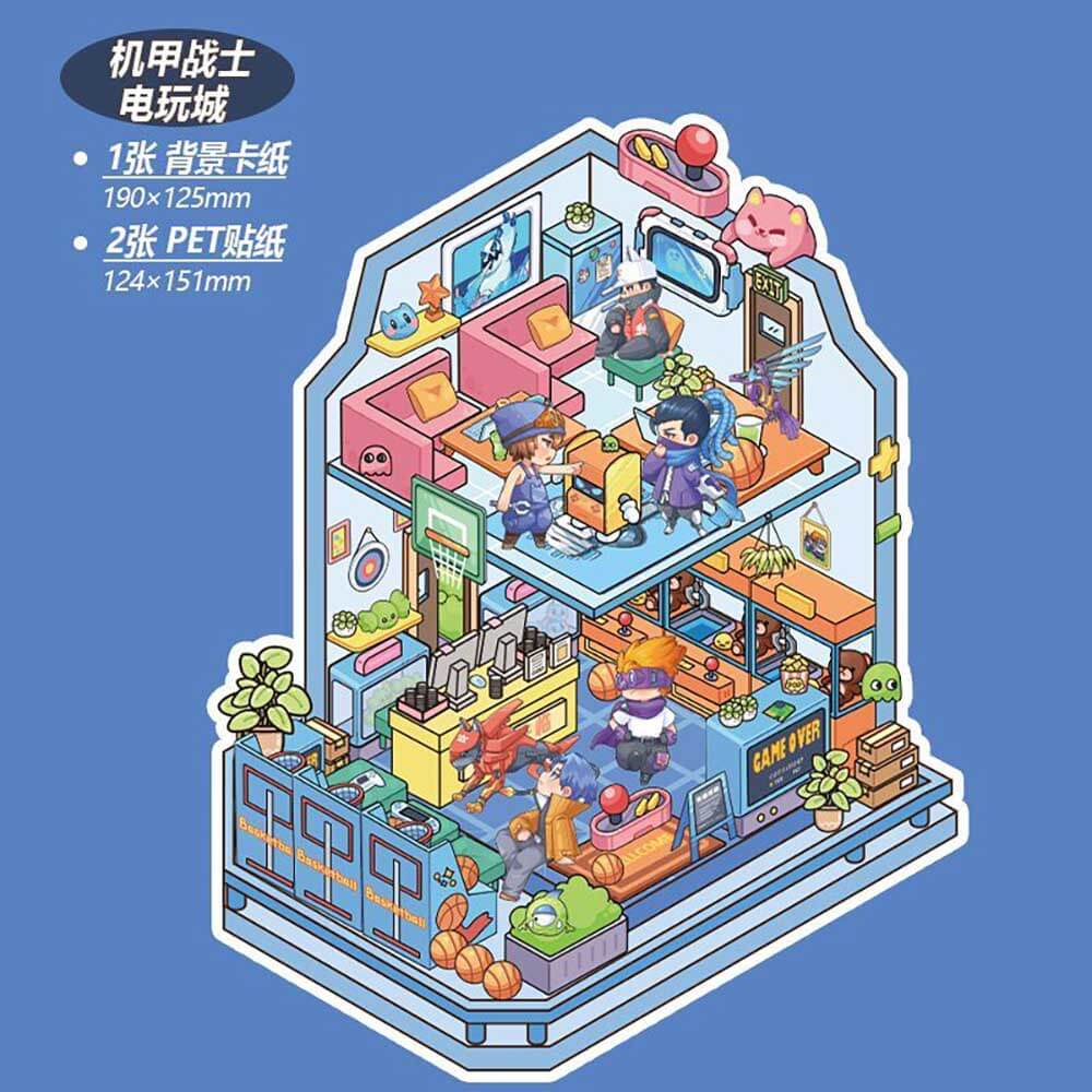 Cute Store 1.0 DIY 3D Scene Stickers 4 Cute Miniature Scenes