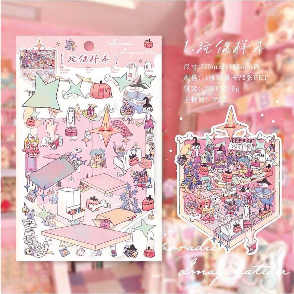 Eternal Reverie DIY 3D Scene Stickers 4 Cute Miniature Scenes
