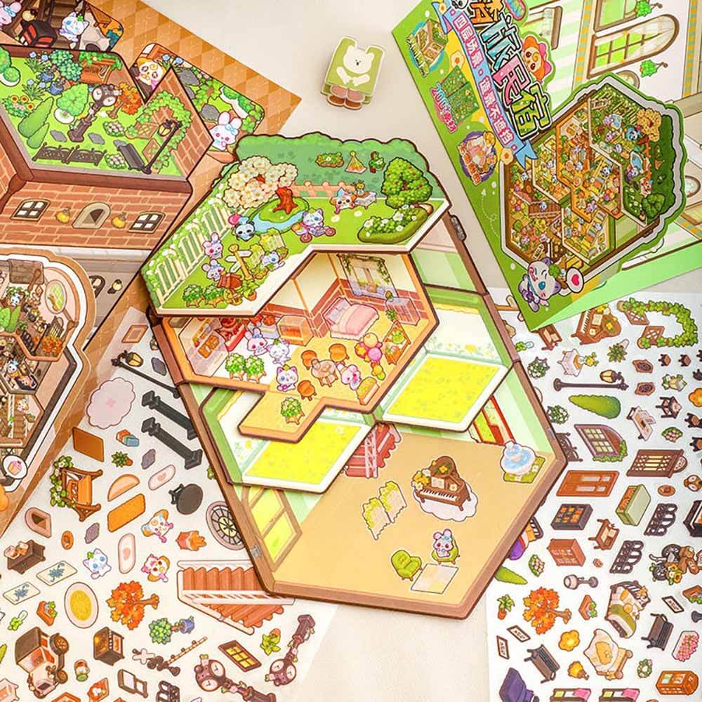 Apartment Homestay DIY 3D Scene Stickers 2 Cute Miniature Scenes