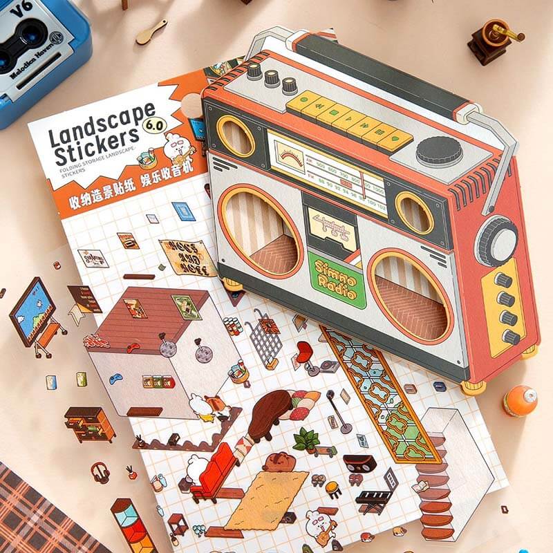 Moments & Moods DIY 3D Scene Stickers 4 Cute Miniature Scene(S)