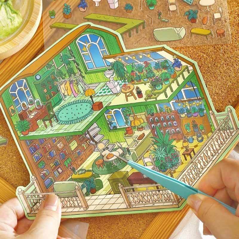 Cozy Haven DIY 3D Scene Stickers With Guide Lines(M)