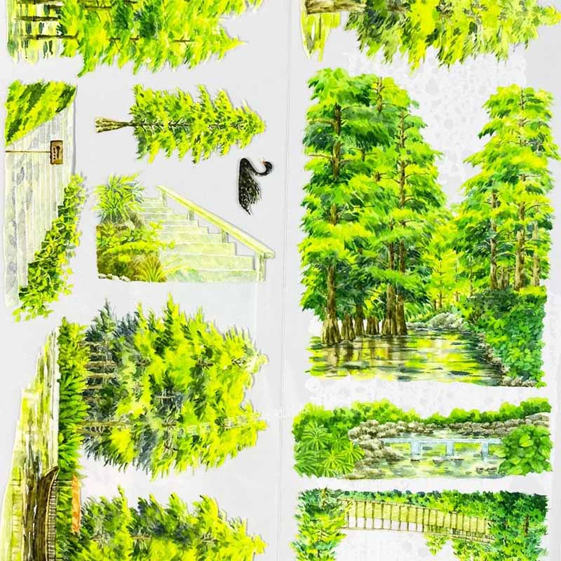 Redwood Green Haven PET Journaling Scene Tape