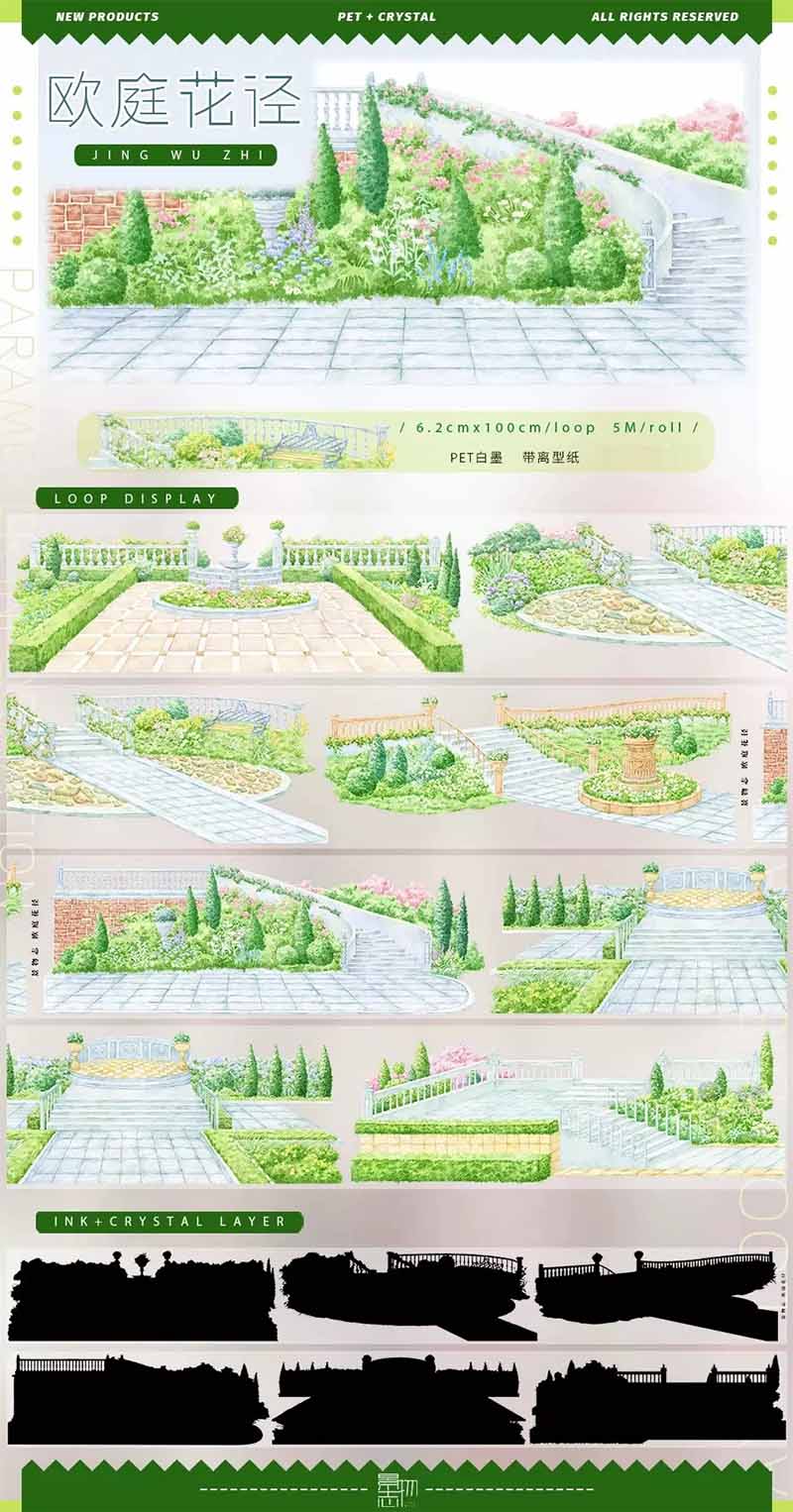 Forest Stream & Spring PET Journal Collage Sticker