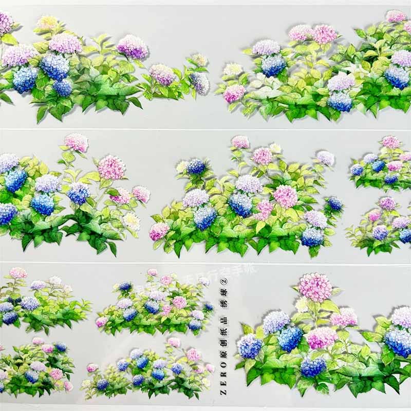 Hydrangea Bush PET Journaling Scene Tape