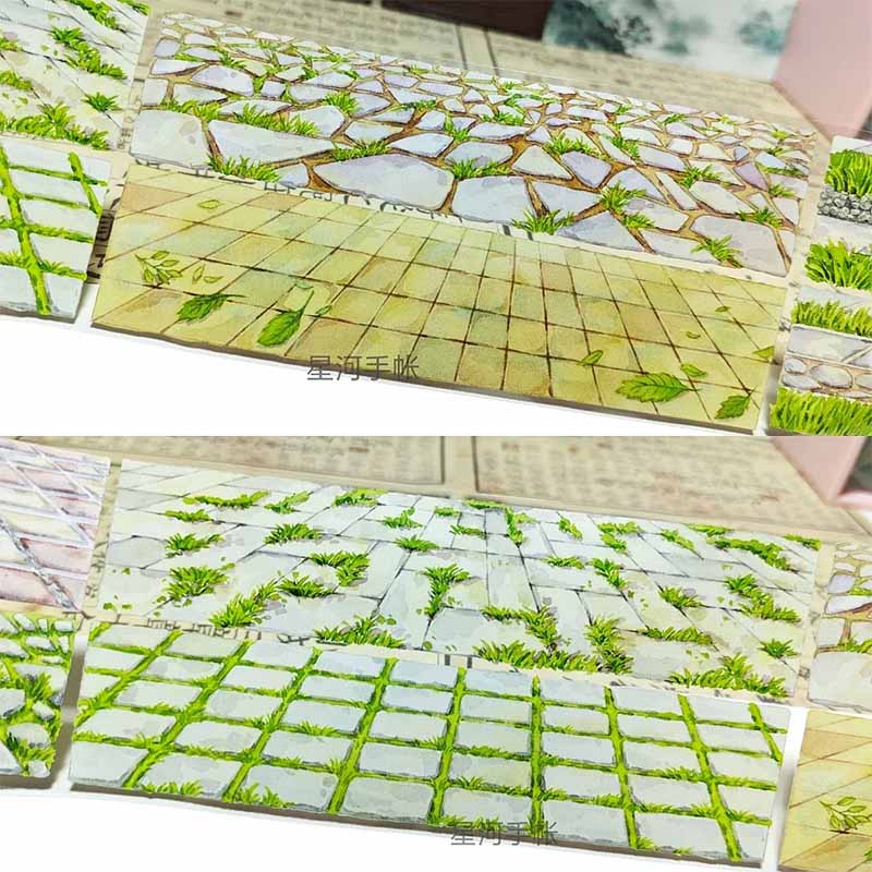 Stone-paved Walkway PET Journaling Scene Tape