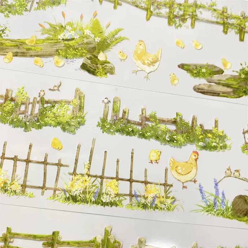 Spring Garden Journaling Scene PET Tape