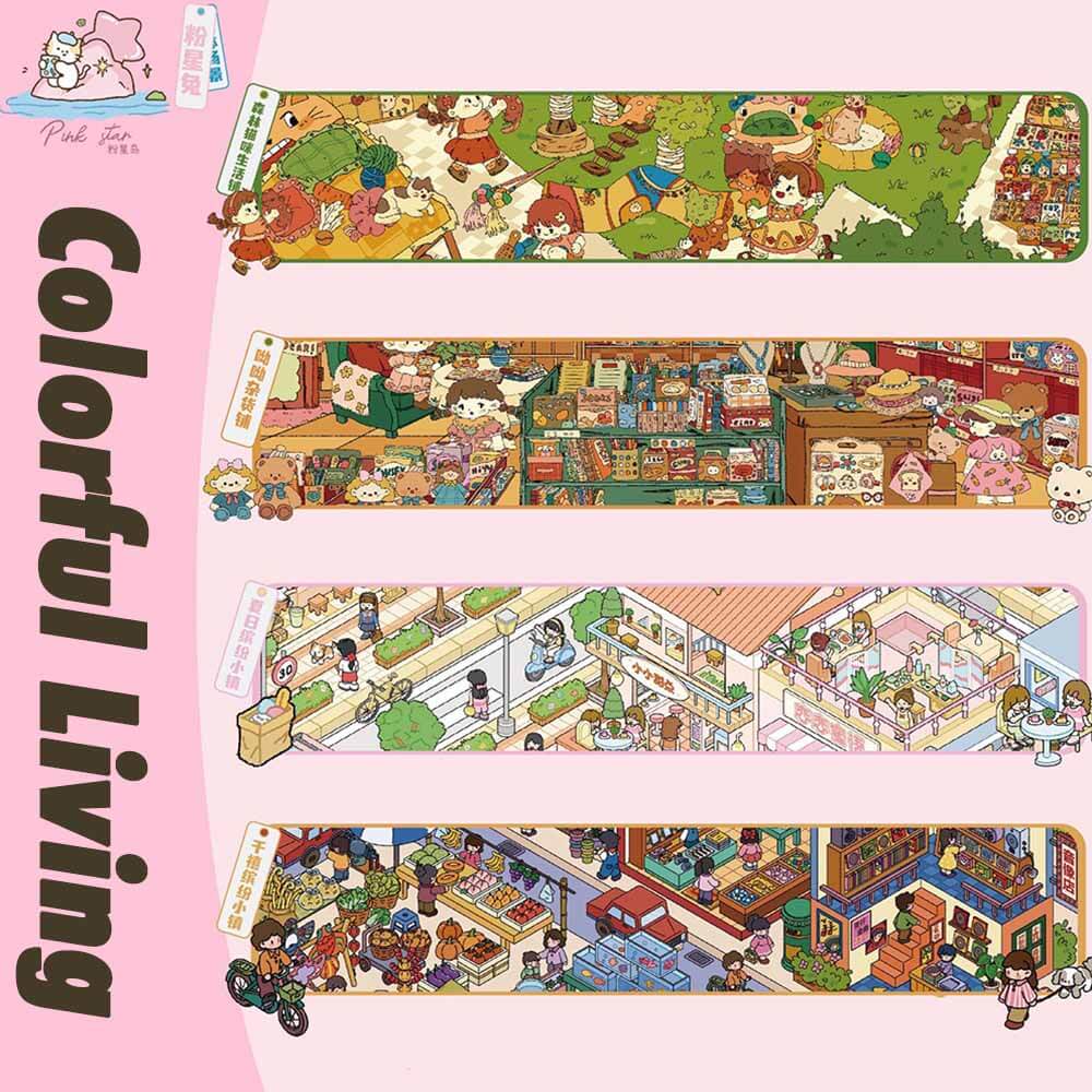 Colorful Living DIY 3D Scenes Sticker 4 Cute Scenes(xL)