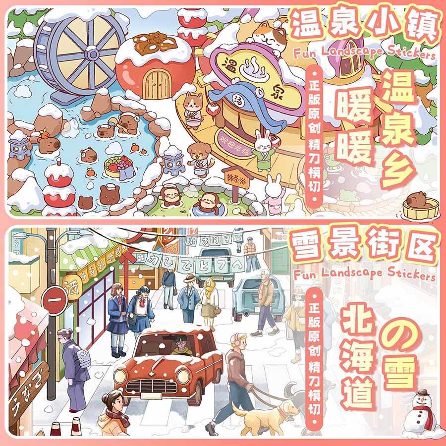 Snow Haven DIY 3D Sticker 3 Cute Miniature Scenes(L)