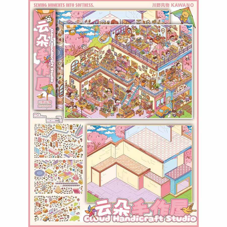 Food Corner DIY 3D Scene Stickers 3 Cute Scenes(XL)