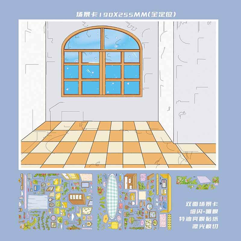 Time Moments DIY 3D Scene Stickers 2 Cute Scenes(L)