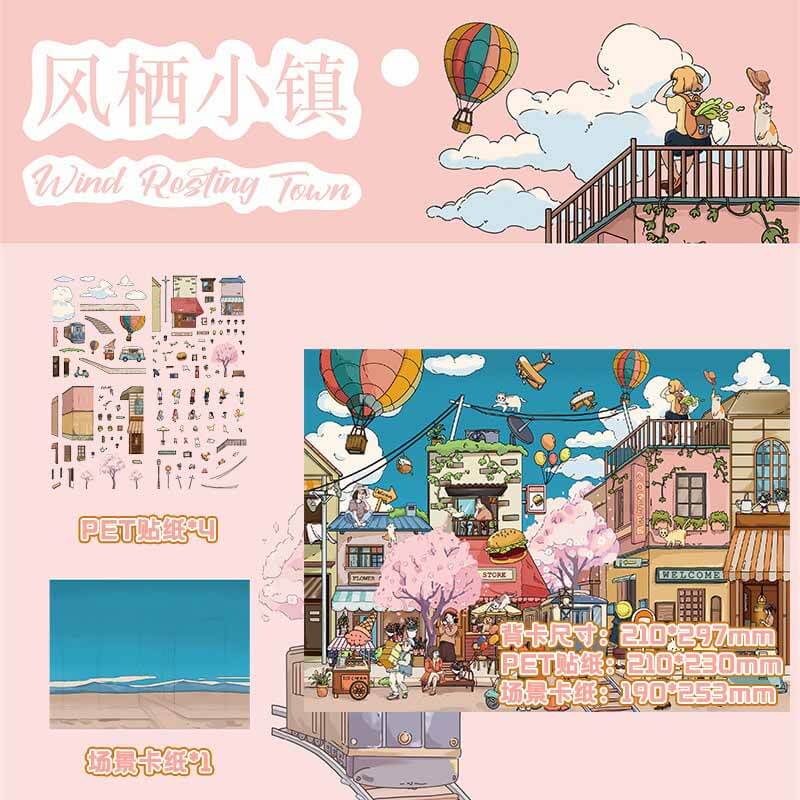 Coastal Twilight DIY 3D Scene Stickers 2 Cute Scenes(L)
