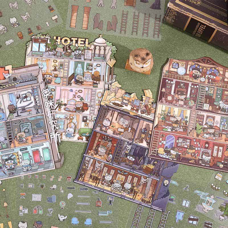 The Curious Society DIY 3D Scene Stickers 4 Cute Miniature Scenes(M)