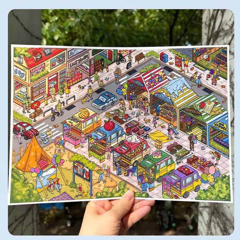 Spring Cherry Street DIY 3D Scene Stickers With Guide Lines(XL)