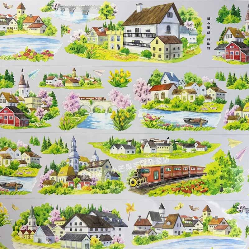European Town PET Journal Collage Sticker