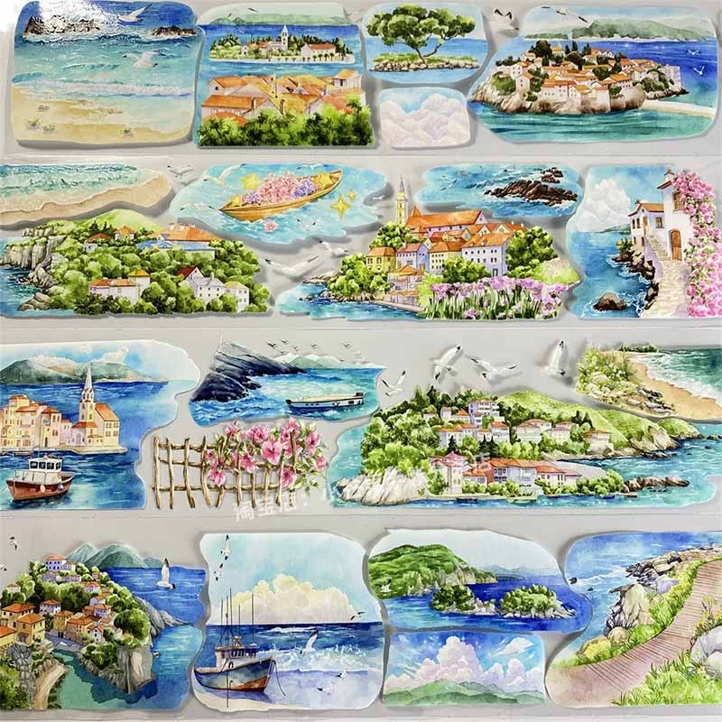 Island Town PET Journal Collage Sticker