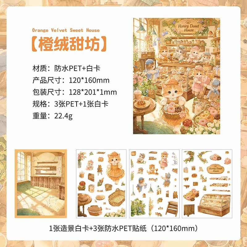 Kitty Treat DIY 3D Scene Stickers With Guide Lines(S)
