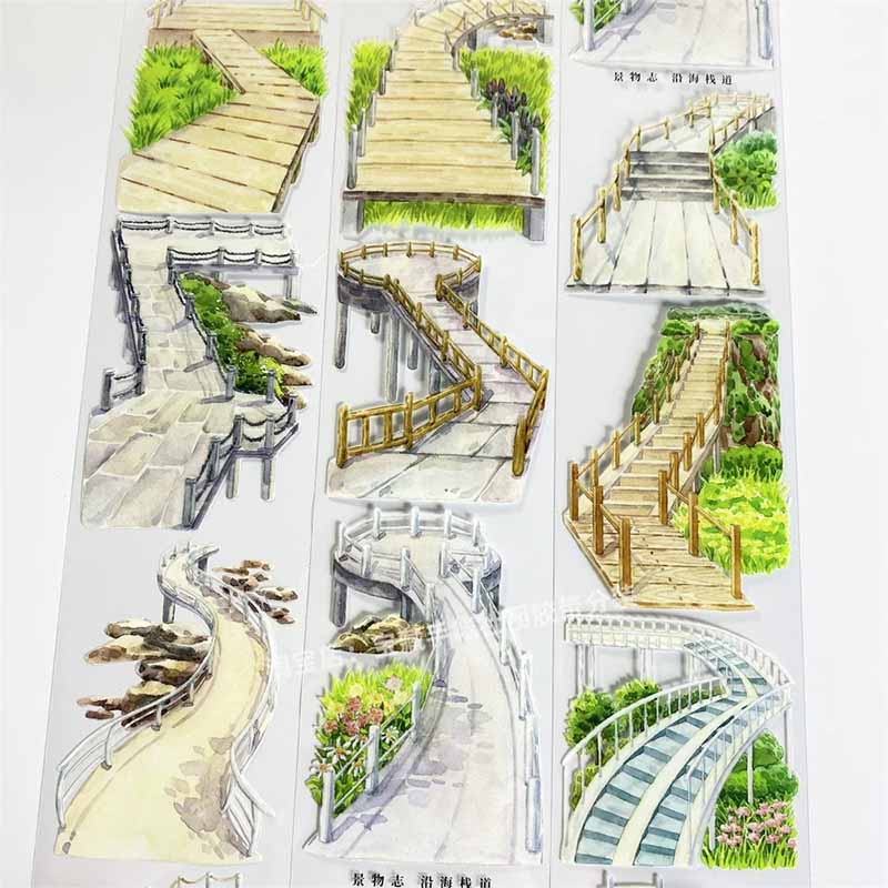 Coastal Walkway PET Journaling Scene Tape