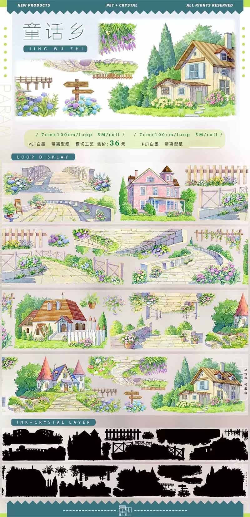 Forest Stream & Spring PET Journal Collage Sticker