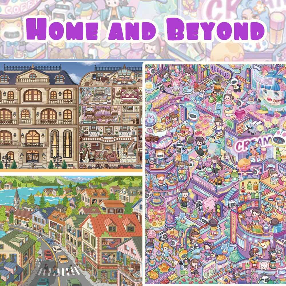 Home and Beyond DIY 3D Scene Stickers 3 Cute Scenes(XL)