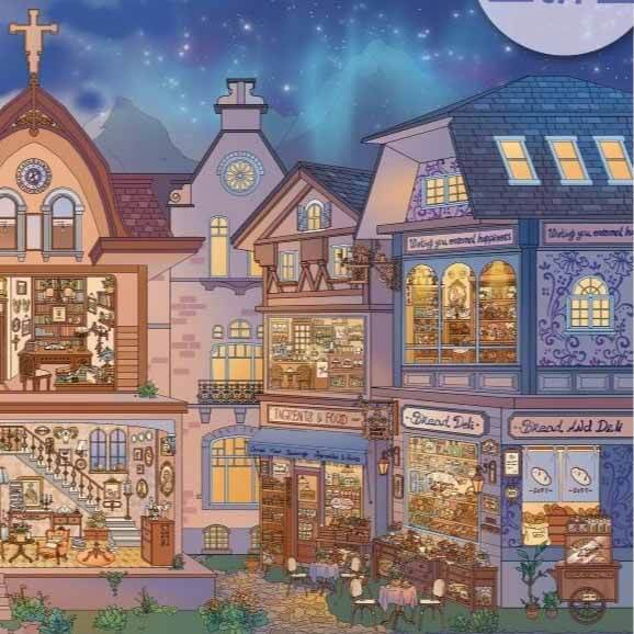 Aurora Town DIY 3D Sticker Cute Miniature Scenes(XXL)