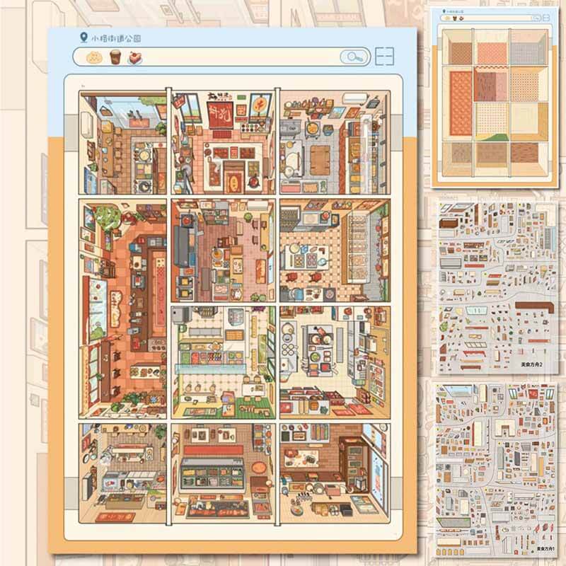 Dream Feast DIY 3D Scene Stickers 2 Cute Scenes(XL)