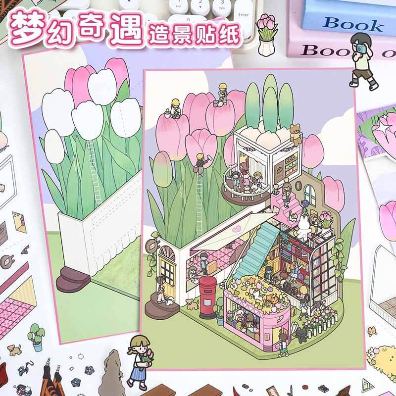 Theatrical Dreams DIY 3D Scene Stickers 2 Cute Miniature Scenes(L)
