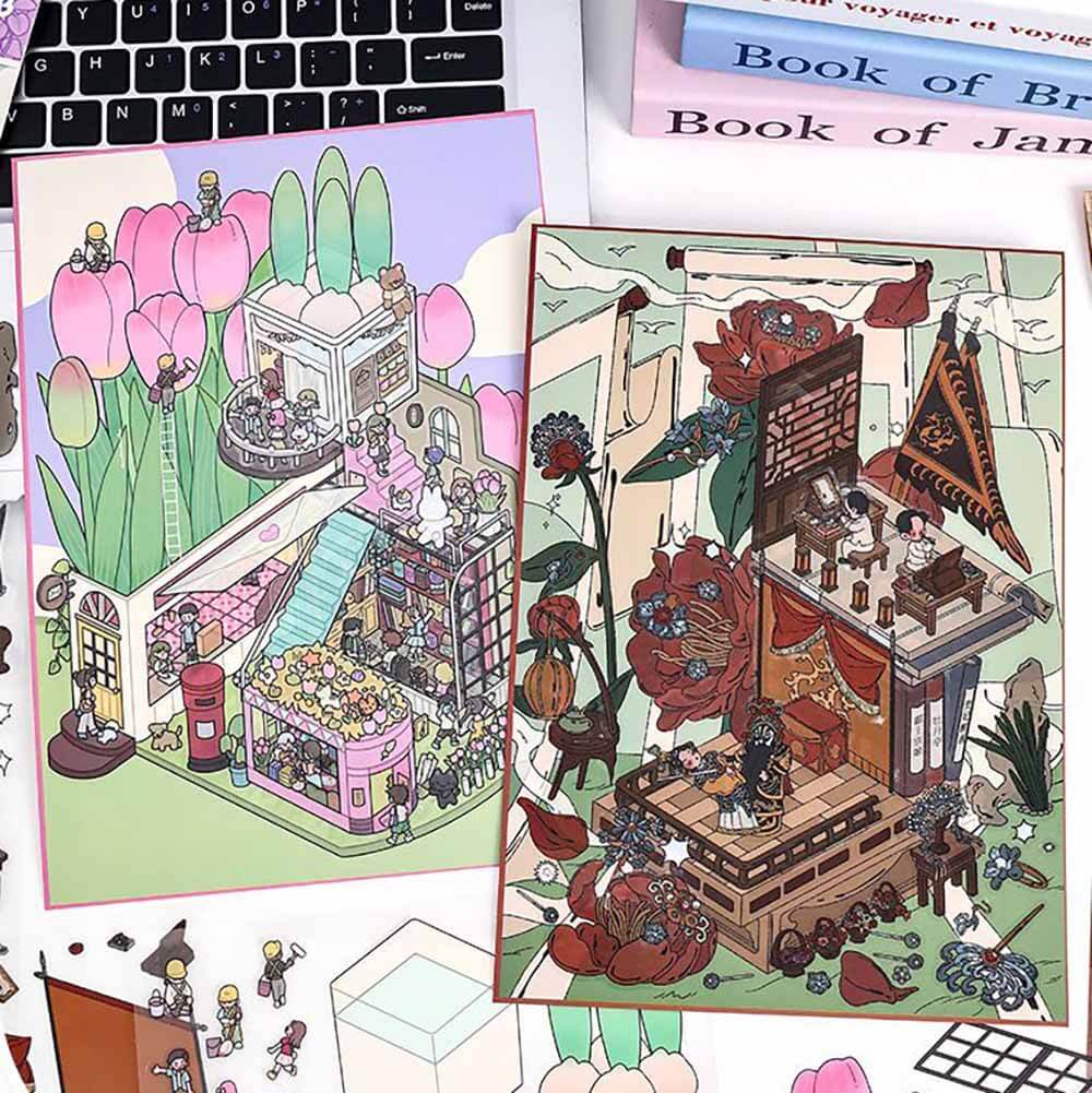 Theatrical Dreams DIY 3D Scene Stickers 2 Cute Miniature Scenes(L)