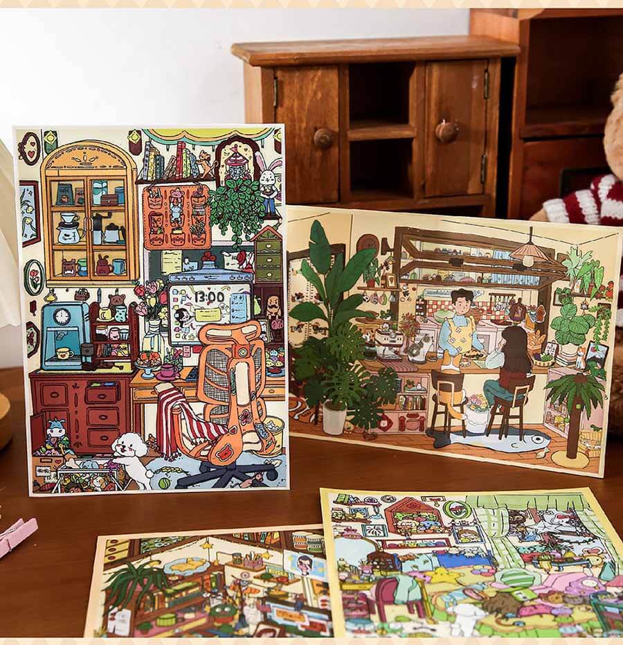 Gentle Day DIY 3D Scene Stickers 4 Cute Scenes(M)