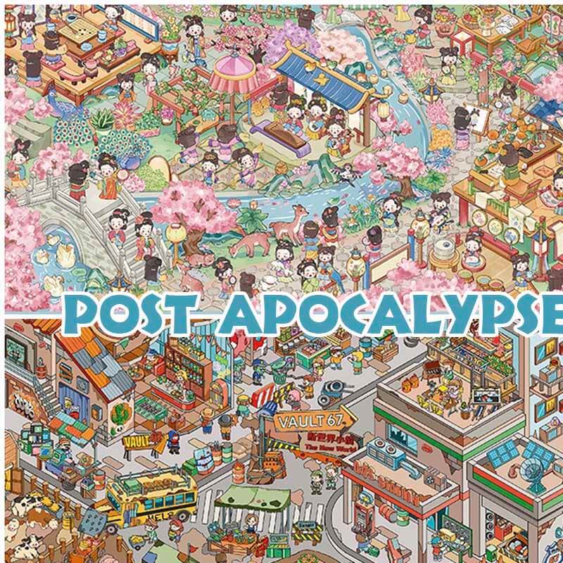 Post Apocalypse DIY 3D Scene Stickers 3 With Guide Lines(XL)