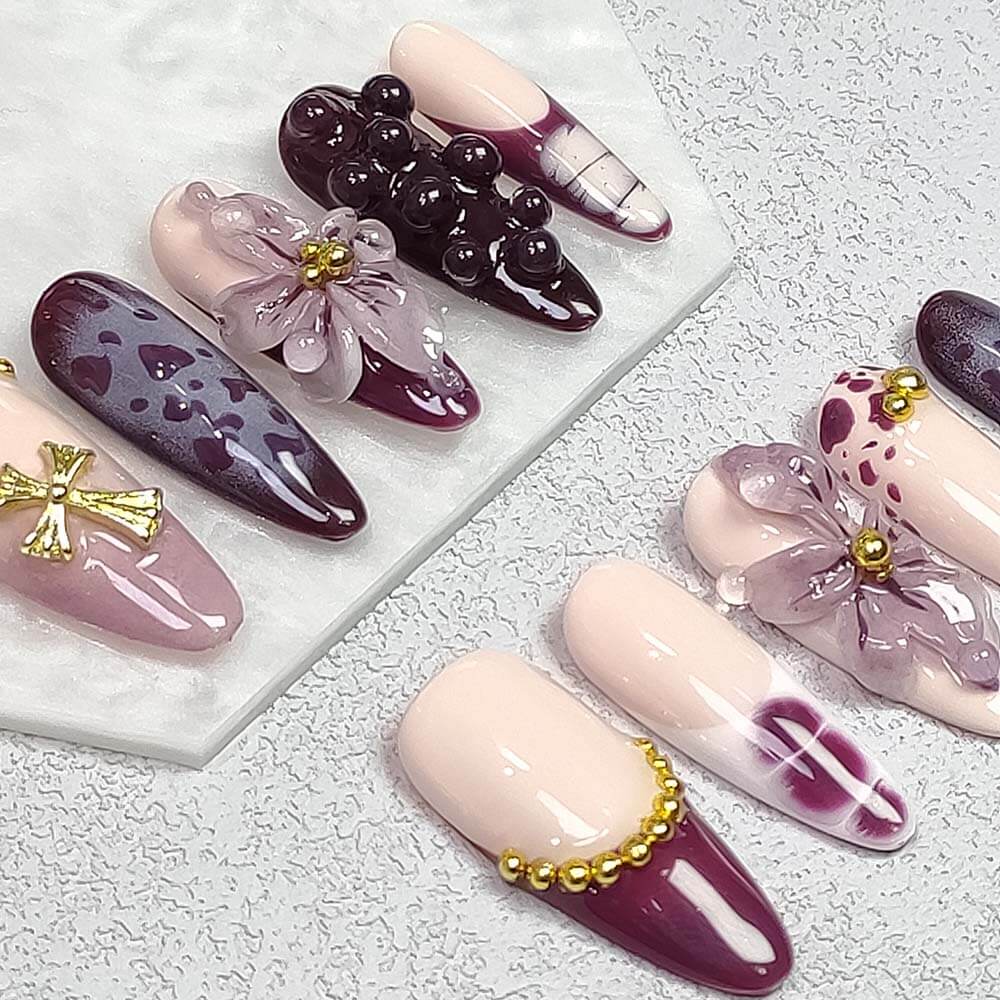 Art Garden Press On Nails Purple Haze of Autumn 24