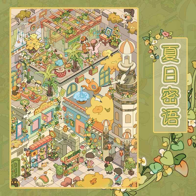 Seasonal Letters DIY 3D Scene Stickers 2 Cute Miniature Scenes(L)