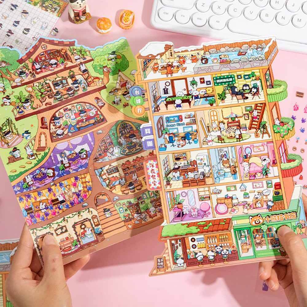 Apartment Theme DIY 3D Scene Stickers - 2 Cute Miniature Scenes
