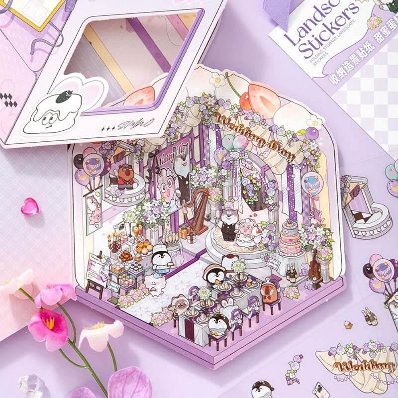 Moments & Moods DIY 3D Scene Stickers 4 Cute Miniature Scene(S)