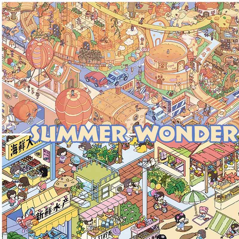 Summer Wonder DIY 3D Scene Stickers With Guide Lines(XL)