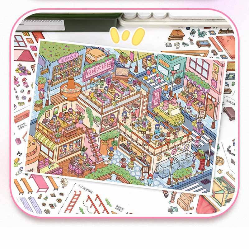 City Case DIY 3D Scene Stickers With Guide Lines(L)