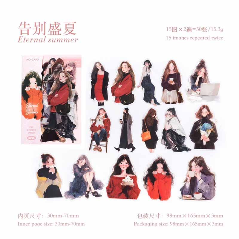 Moyu Happy Girls Diary Collage Sticker Pack