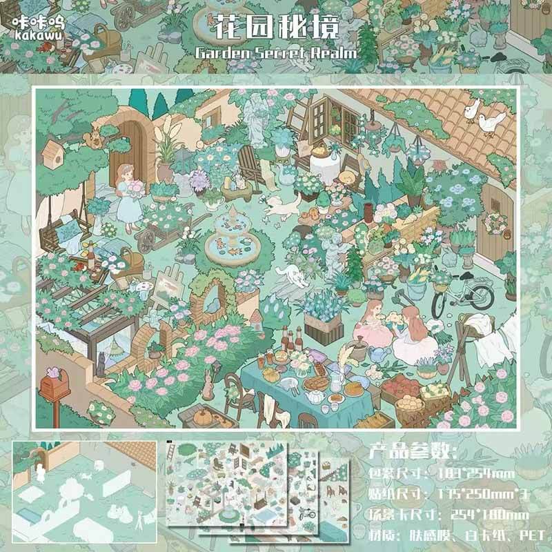 Dream Waltz DIY 3D Scene Stickers 3 Cute Miniature Scenes(L)