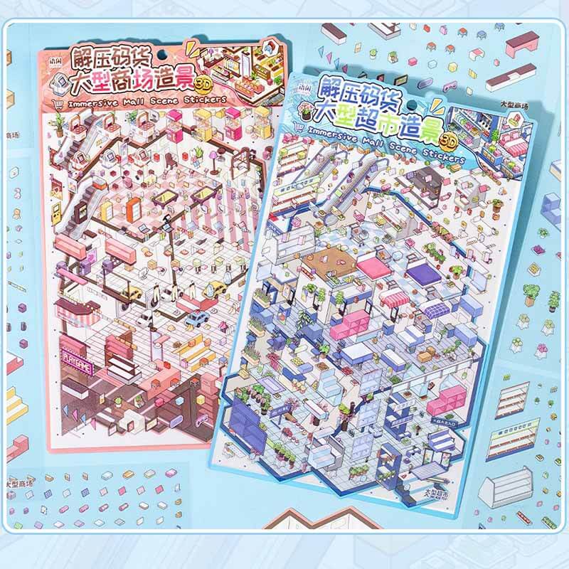 Urban Market DIY 3D Scene Stickers 2 Cute Miniature Scenes(L)