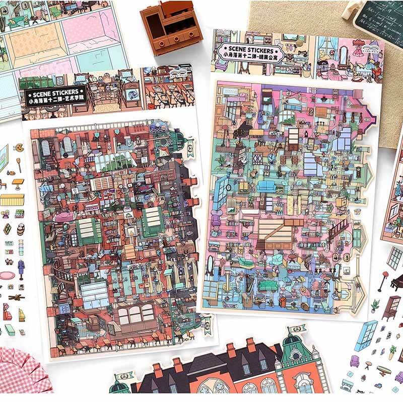 Creative Campus DIY 3D Sticker 2 Cute Miniature Scenes(L)