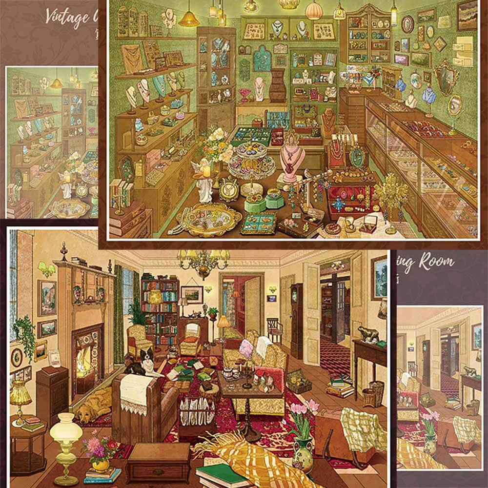 Retro Corner DIY 3D Scene Stickers 2 Cute Scenes(L)