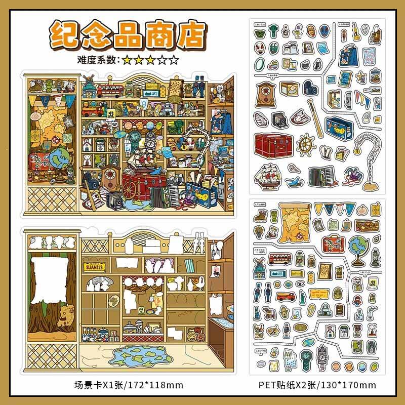 Playful Shop DIY 3D Sticker 4 Cute Miniature Scenes(S)