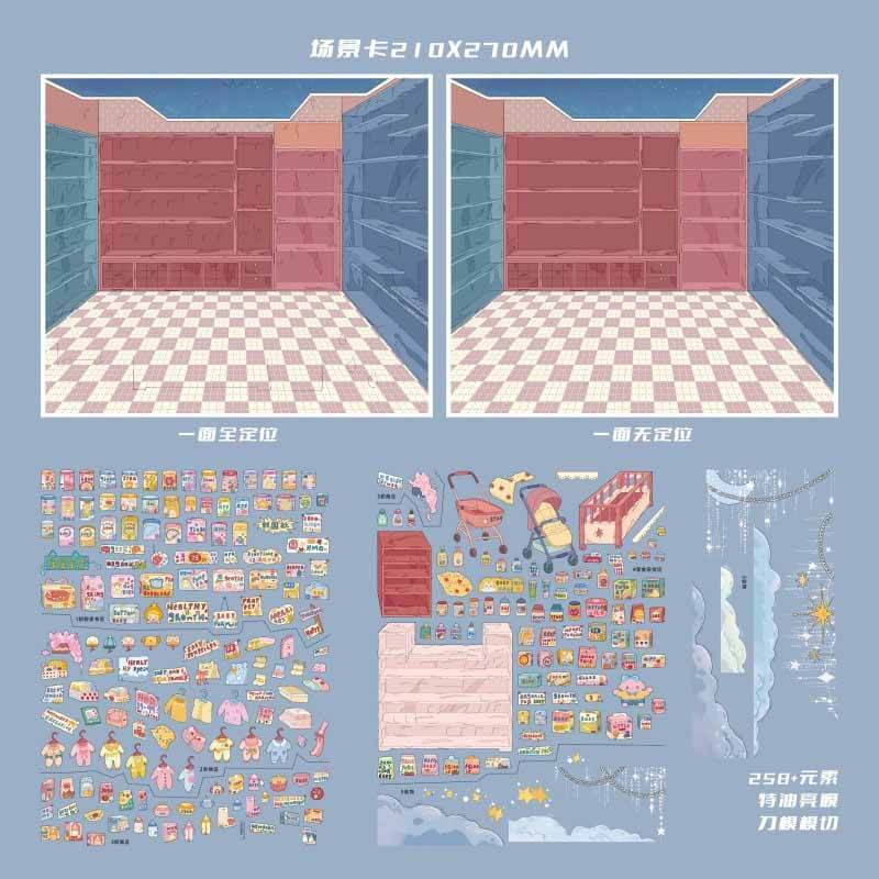 Milky Day DIY 3D Sticker 2 Cute Miniature Scenes(L)