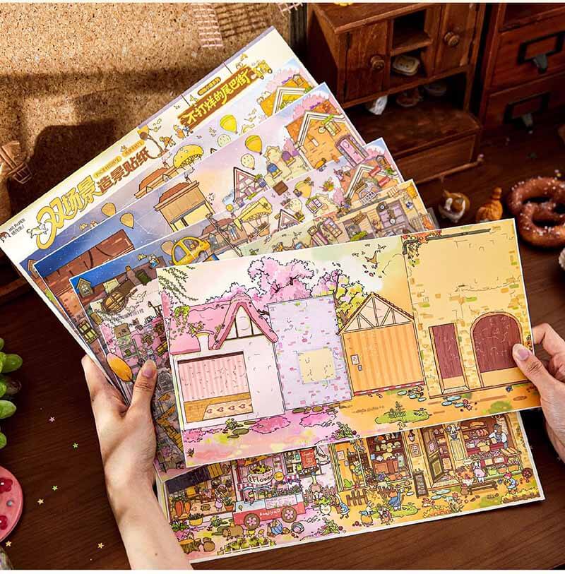 Tail Town DIY 3D Scene Stickers 2 Cute Scenes(XL)