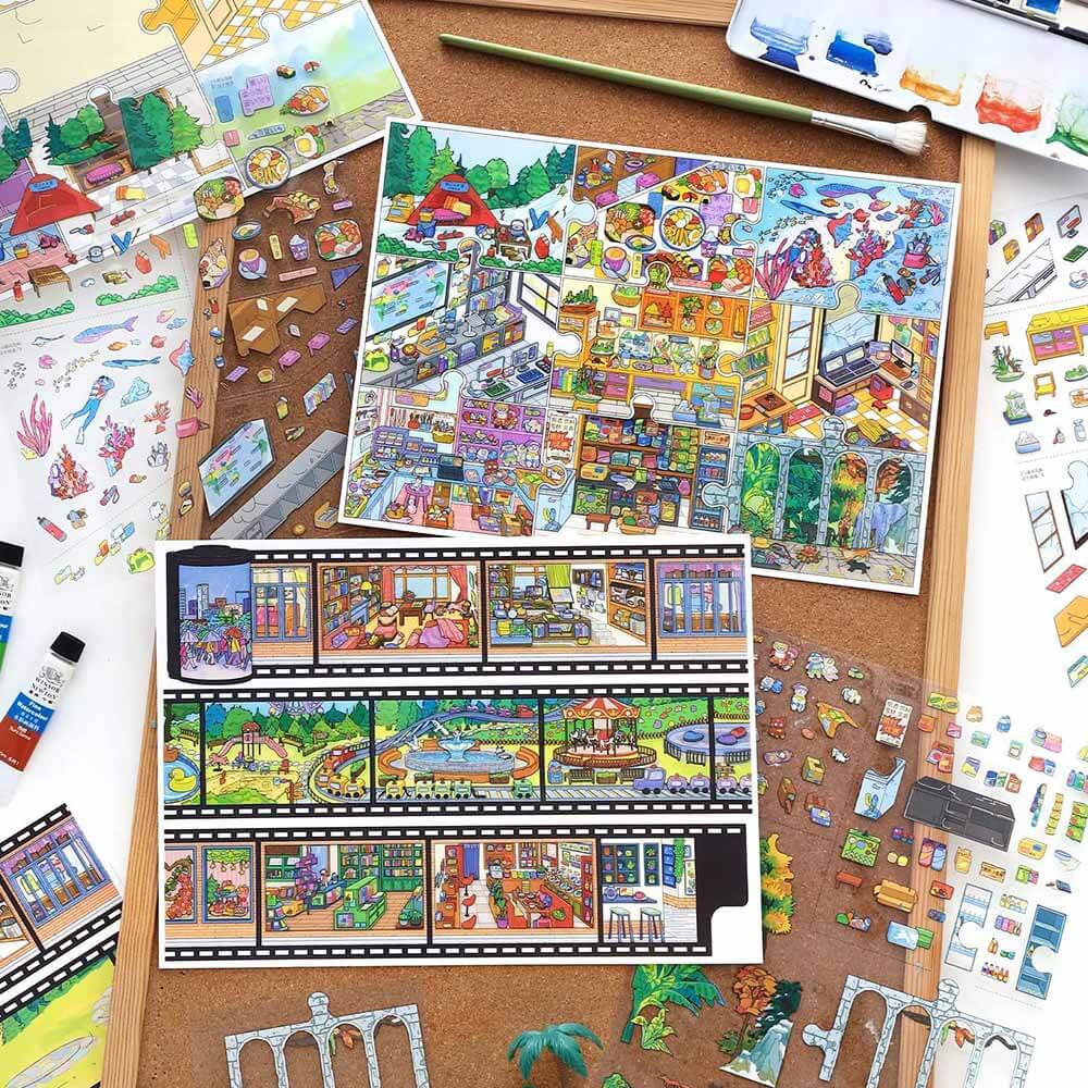 City Rhythm DIY 3D Sticker 2 Cute Miniature Scenes(L)