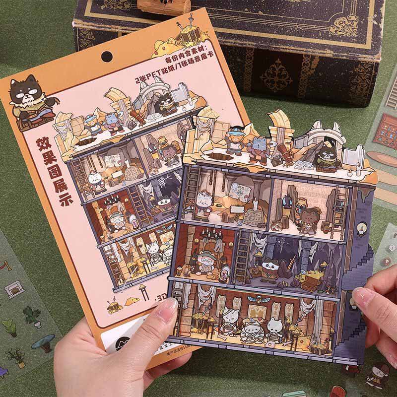 The Curious Society DIY 3D Scene Stickers 4 Cute Miniature Scenes(M)