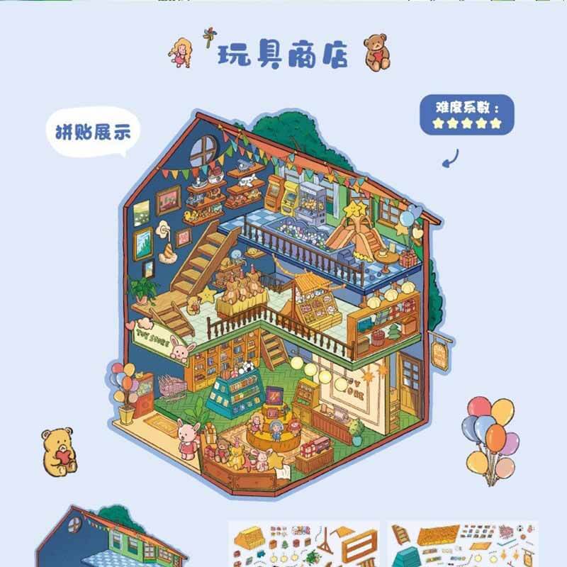 Cozy Haven DIY 3D Scene Stickers With Guide Lines(M)