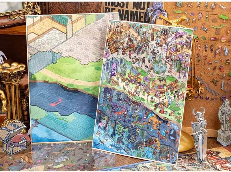 Adventure in Another World DIY 3D Scene Stickers With Guide Lines(L)