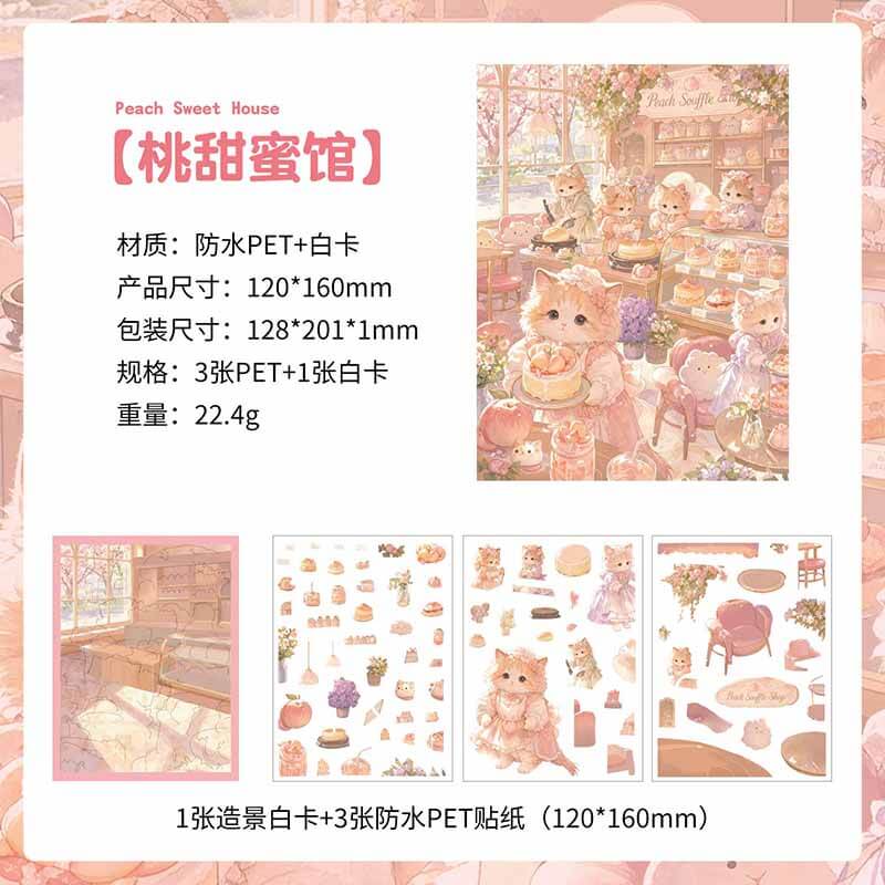 Kitty Treat DIY 3D Scene Stickers With Guide Lines(S)