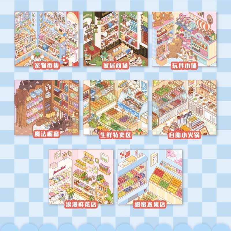 Shelf Storage Book 3D Scene Stickers DIY Stickers(M)