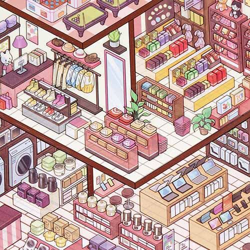 Urban Market DIY 3D Scene Stickers 2 Cute Miniature Scenes(L)